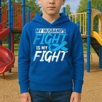 My Husbands Fight Is My Fight Prostate Cancer Awareness Gift Kids Hoodie thumb 2
