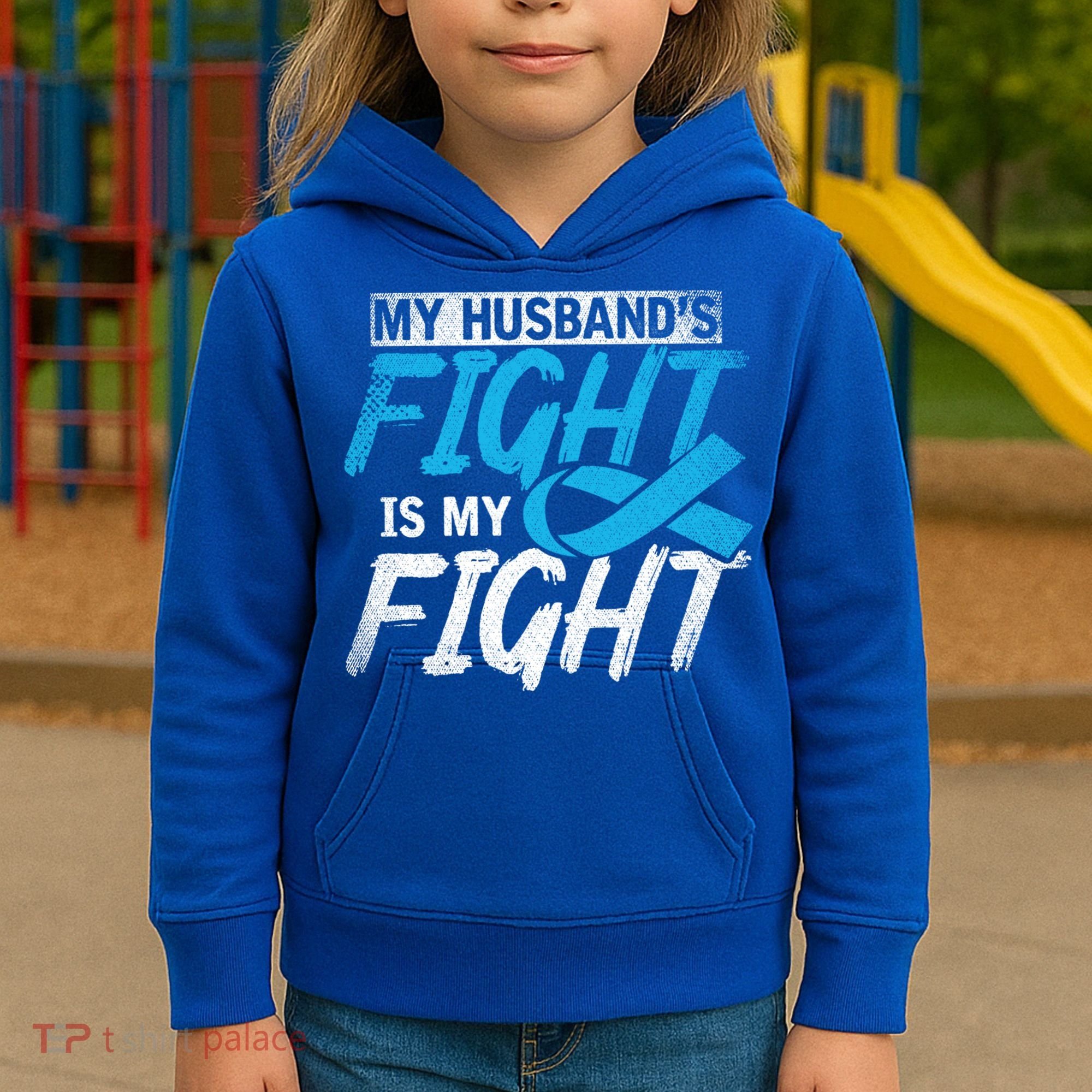 My Husbands Fight Is My Fight Prostate Cancer Awareness Gift Kids Hoodie