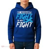 My Husbands Fight Is My Fight Prostate Cancer Awareness Gift Kids Hoodie thumb 4