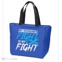 My Husbands Fight Is My Fight Prostate Cancer Awareness Gift Tote Bag thumb 3