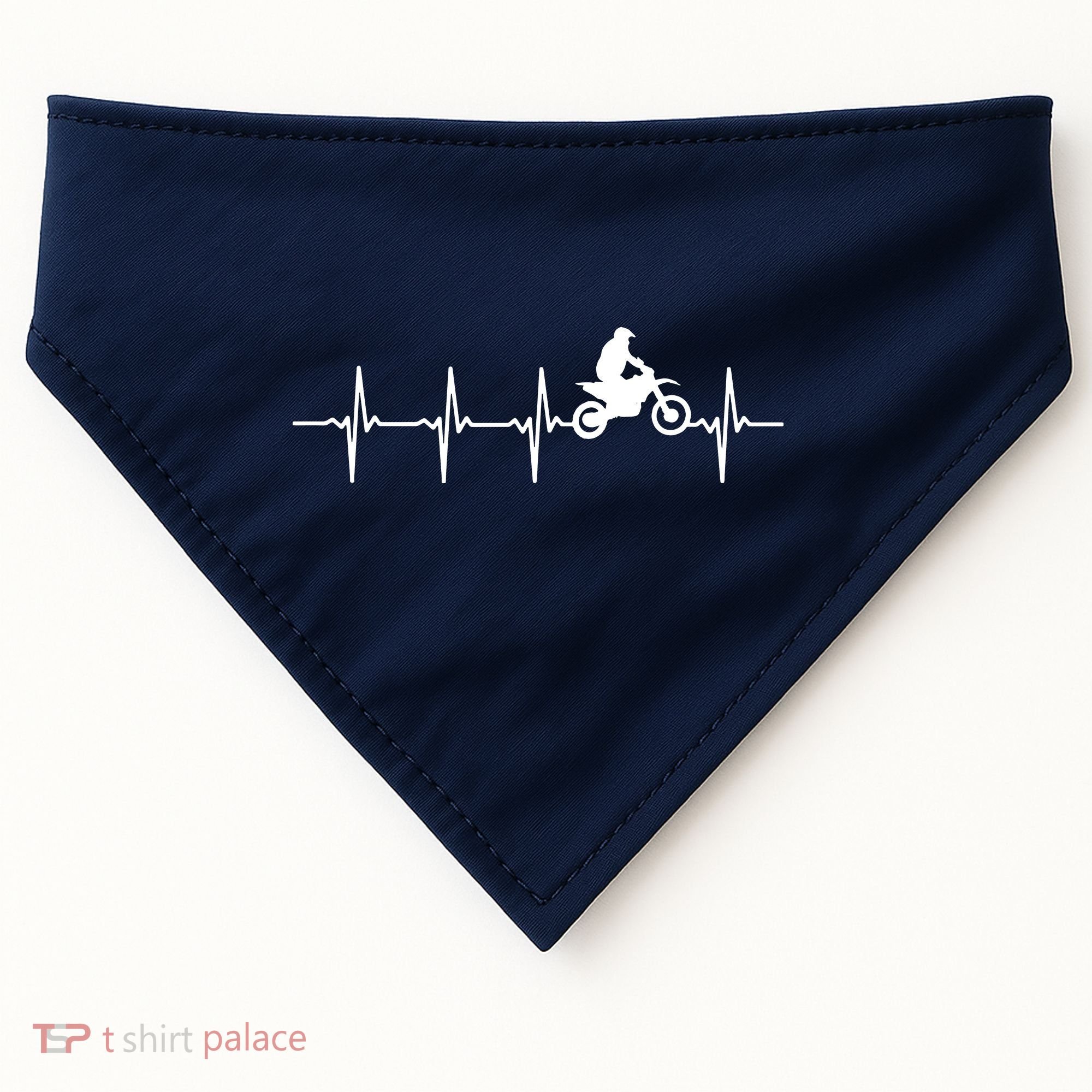 Motocross Heartbeat For Bikers USA-Made Doggie Bandana