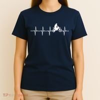 Motocross Heartbeat For Bikers T-Shirt thumb 4