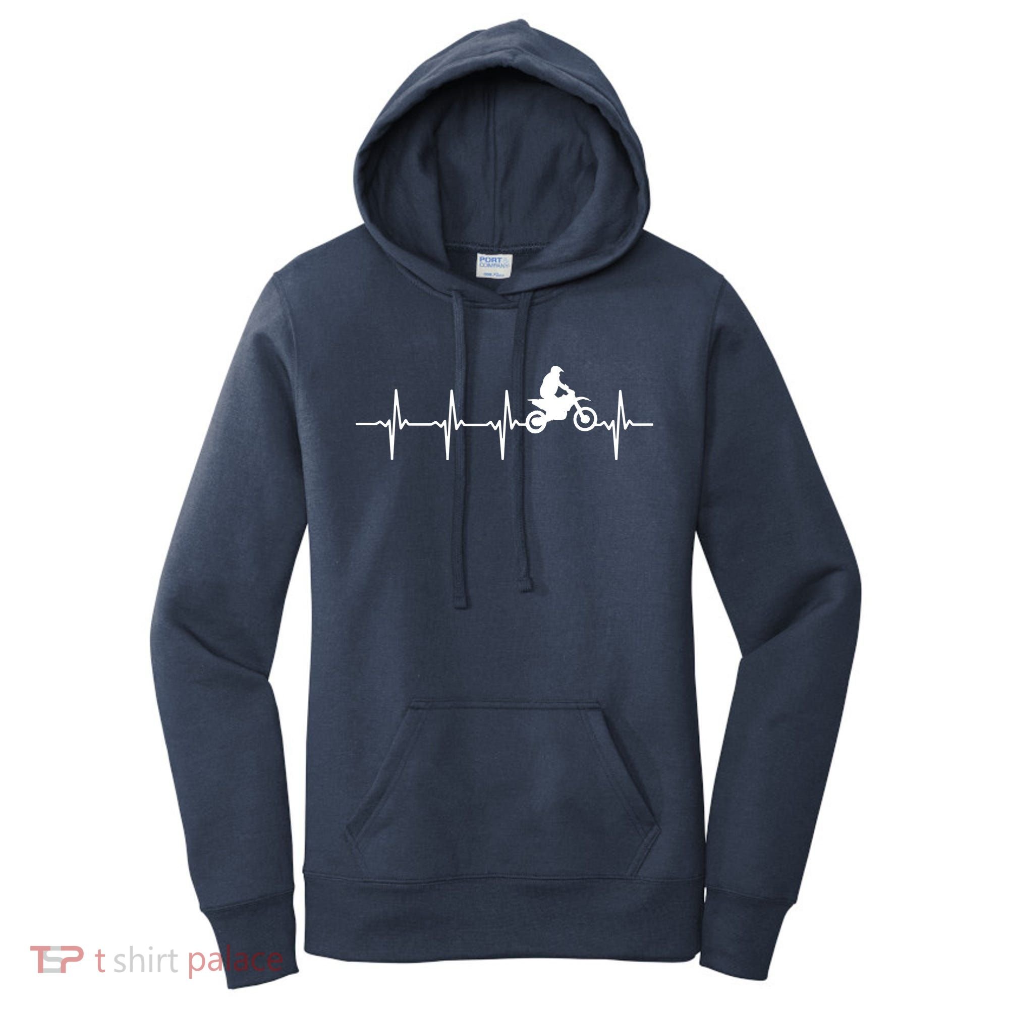 Motocross Heartbeat For Bikers Women's Hoodie