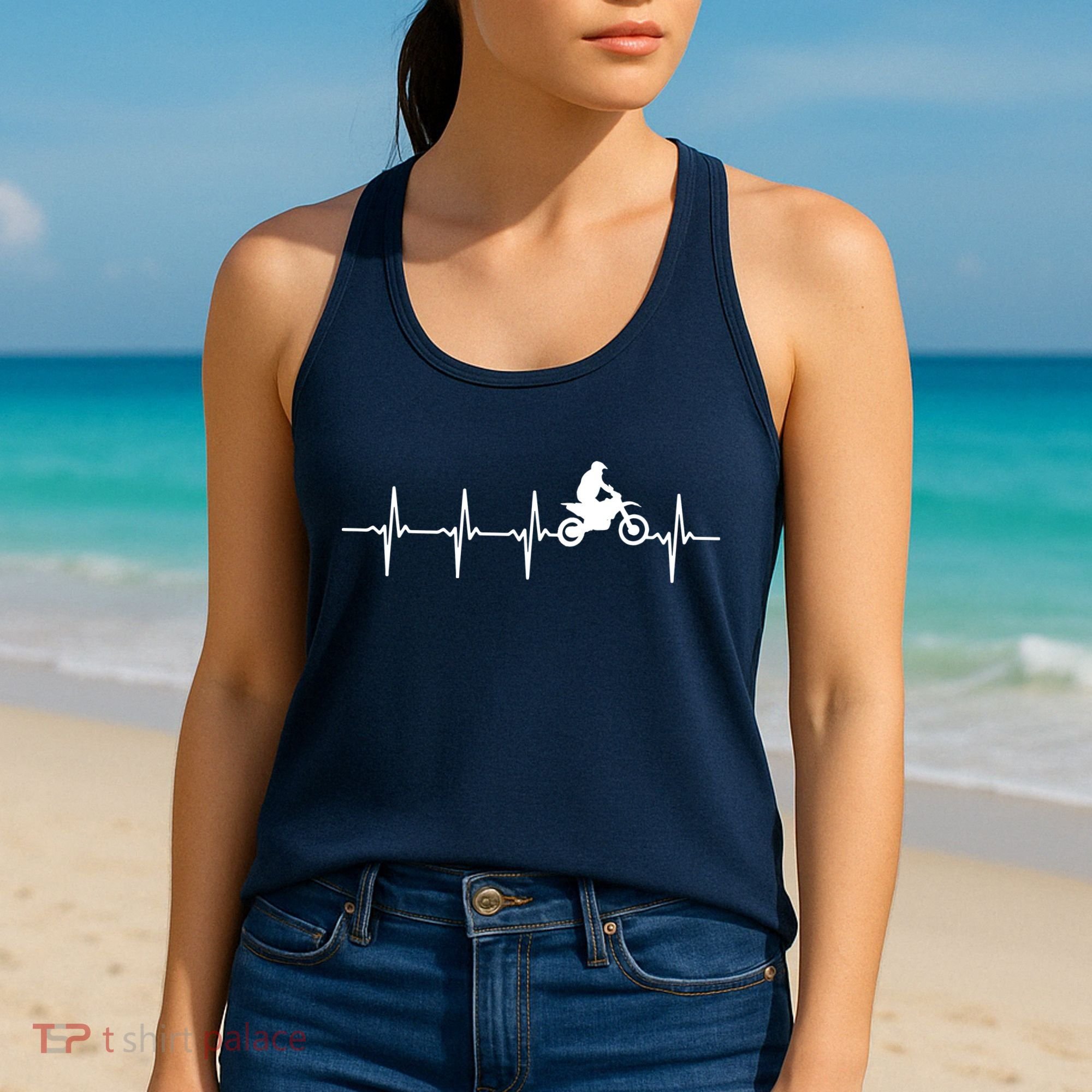 Motocross Heartbeat For Bikers Women's Tank Top