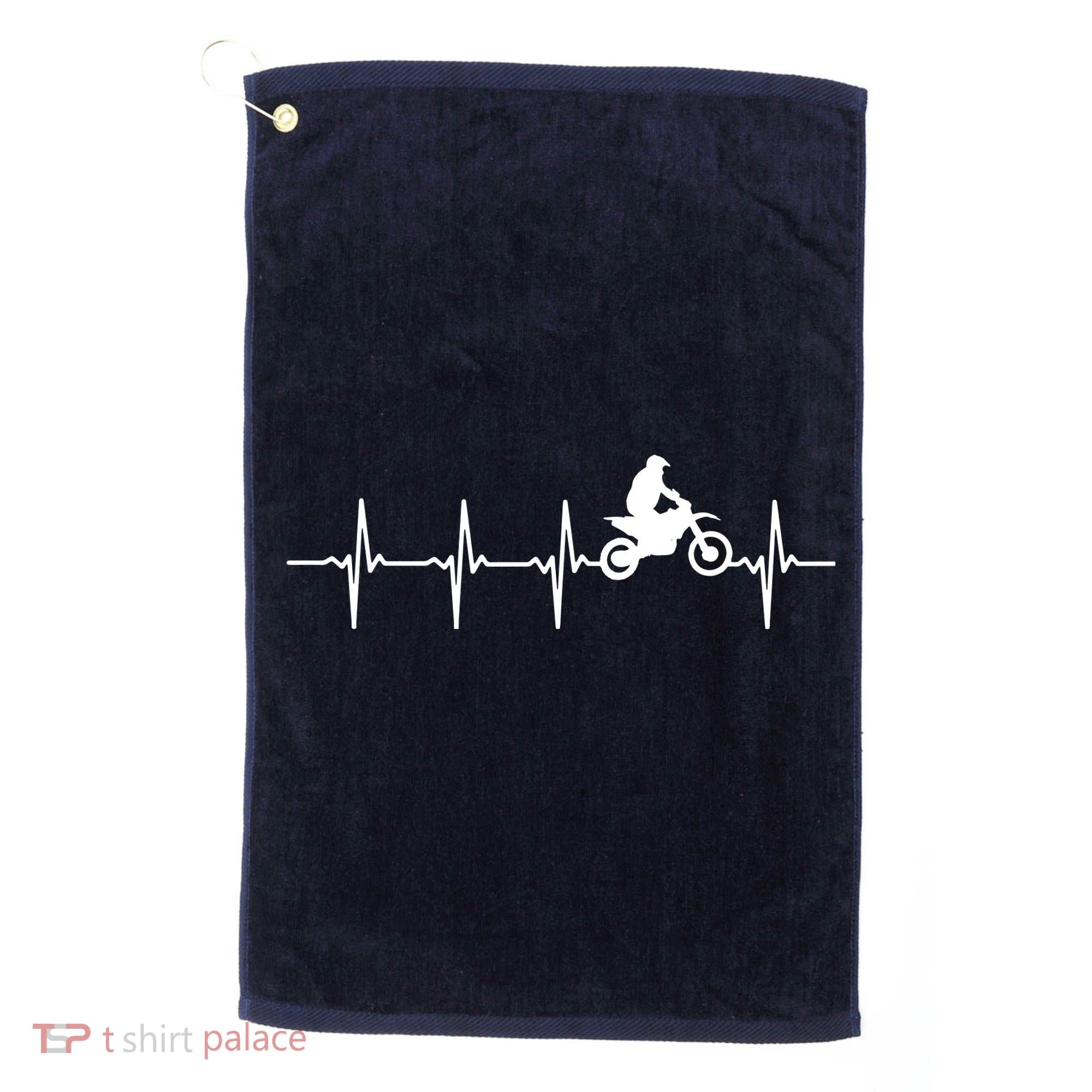 Motocross Heartbeat For Bikers Golf Towel
