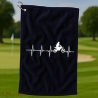 Motocross Heartbeat For Bikers Golf Towel thumb 1