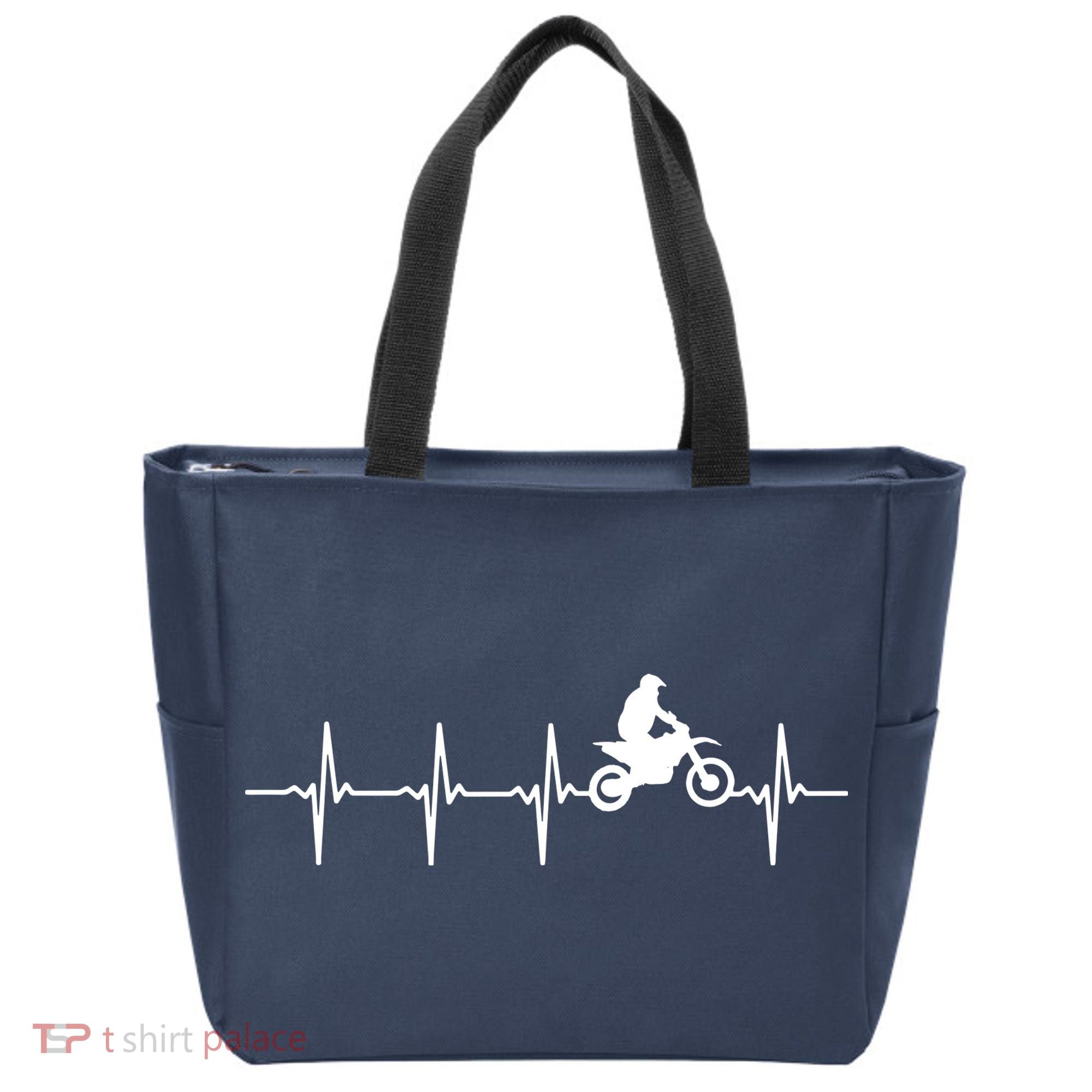 Motocross Heartbeat For Bikers Tote Bag