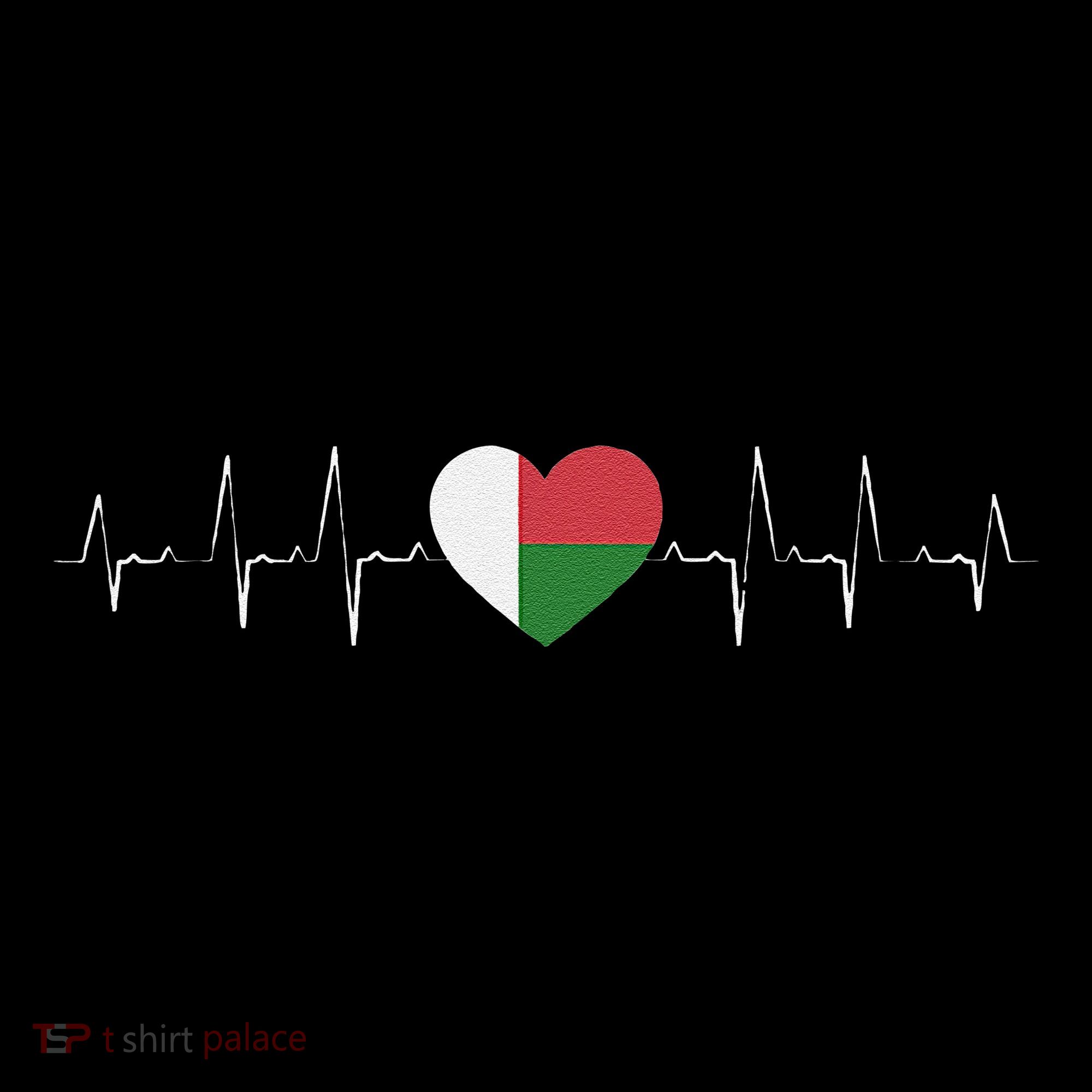 Madagascar Heartbeat Flag Long Sleeve Shirt