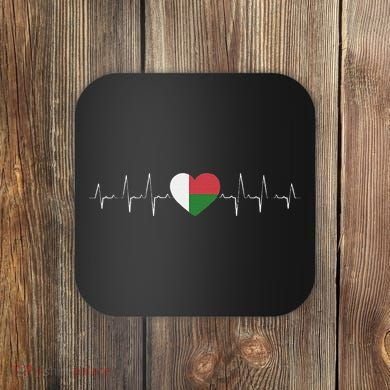 Madagascar Heartbeat Flag Coaster