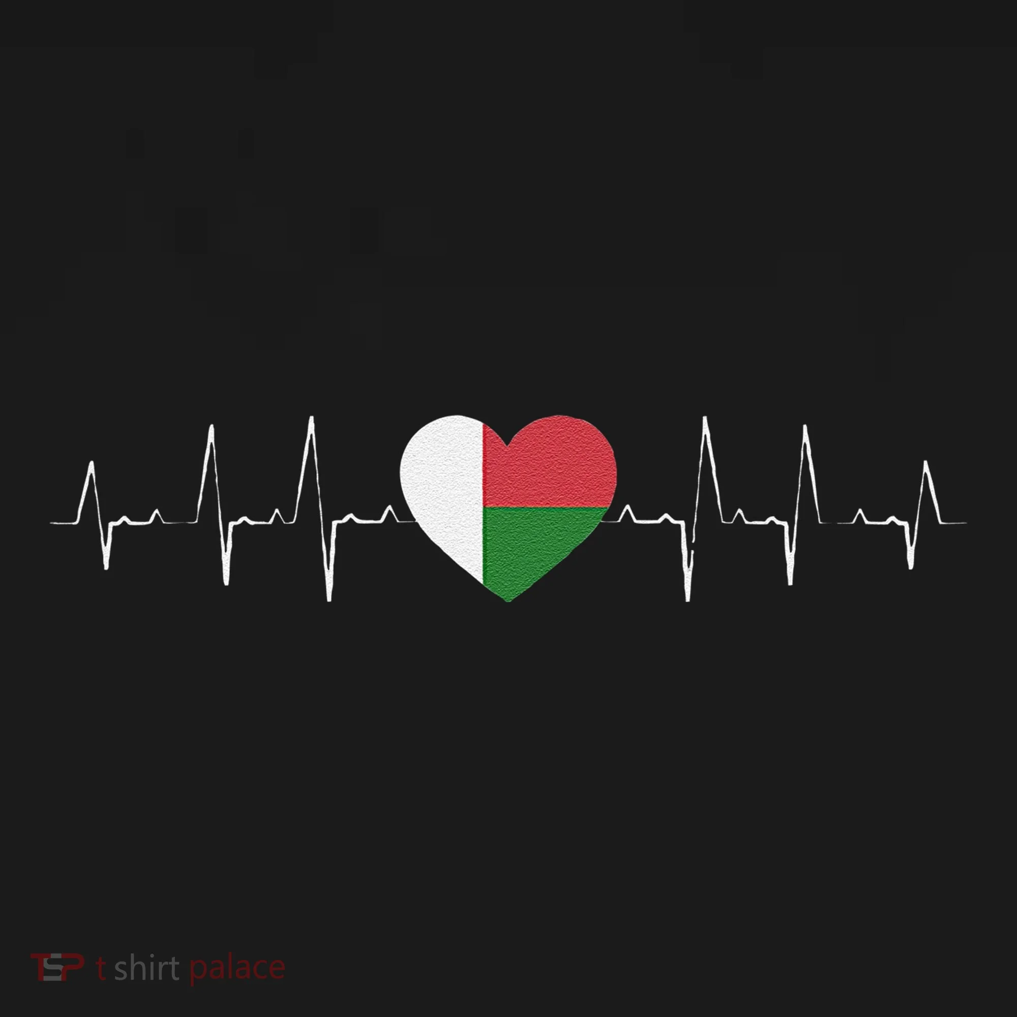 Madagascar Heartbeat Flag Women's Hoodie