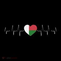 Madagascar Heartbeat Flag Ornament thumb 1