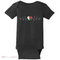 Madagascar Heartbeat Flag Baby Bodysuit thumb 0