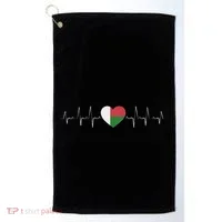 Madagascar Heartbeat Flag Golf Towel thumb 0