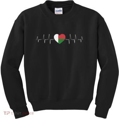 Madagascar Heartbeat Flag Kids Sweatshirt