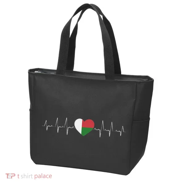 Madagascar Heartbeat Flag Tote Bag