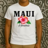 Maui Hawaii Floral Hibiscus Surf Surfer Vintage Hawaii T-Shirt thumb 3