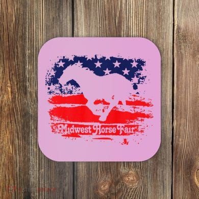 Midwest Horse Fair Redwhiteblue Flag Coaster