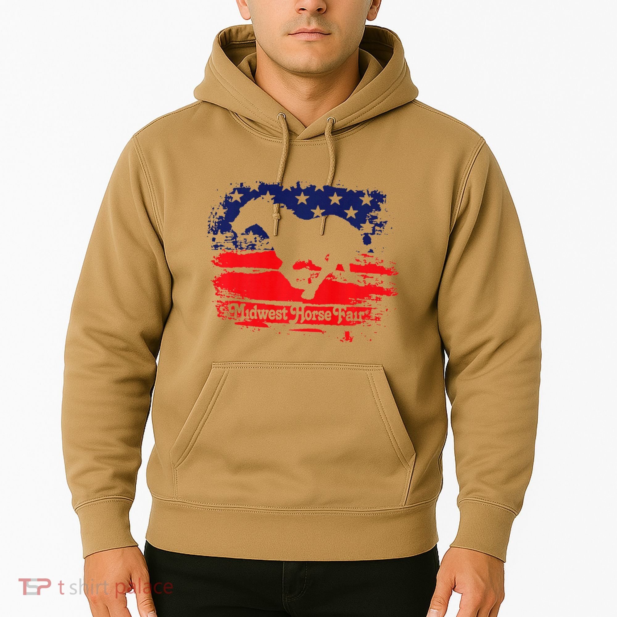 Midwest Horse Fair Redwhiteblue Flag Hoodie