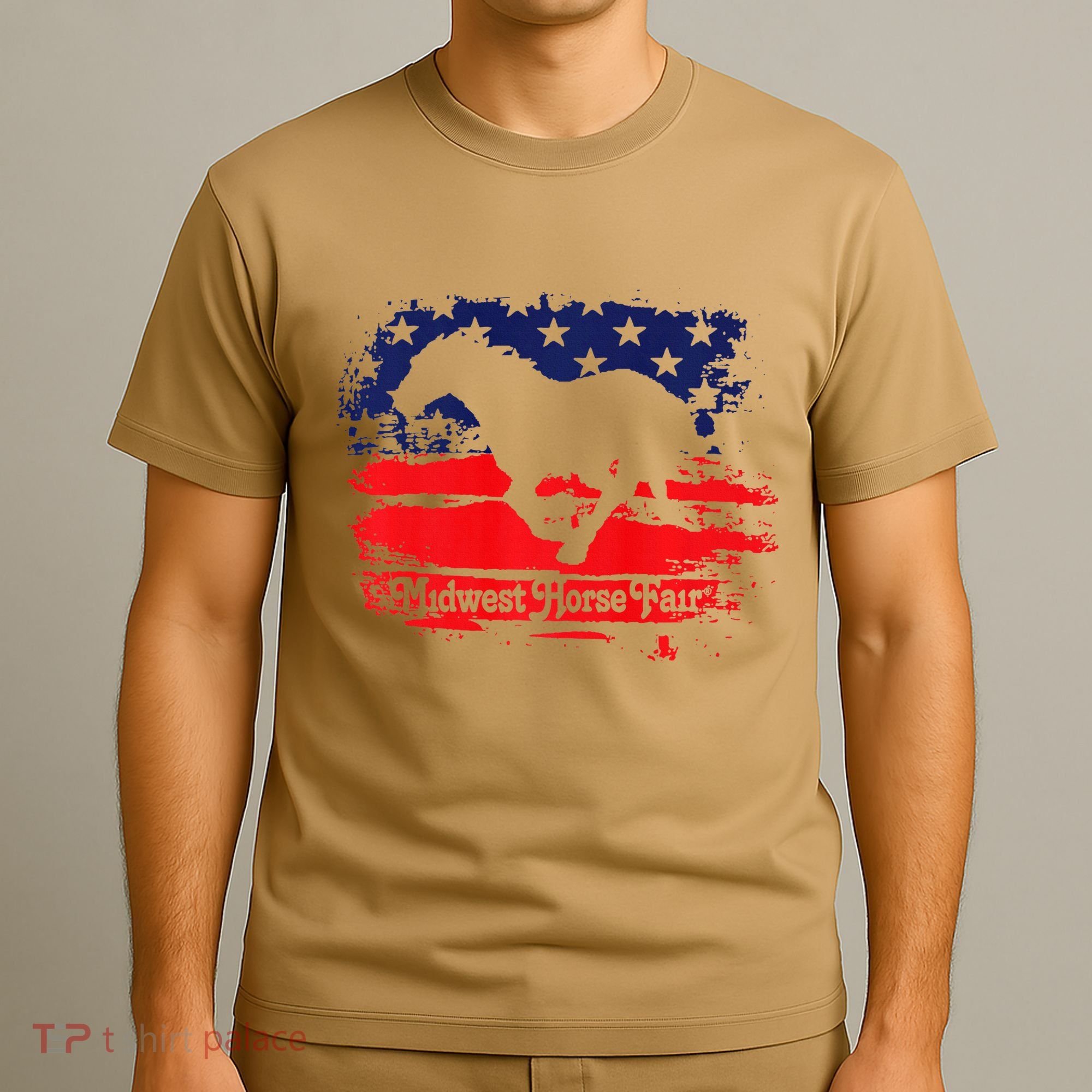 Midwest Horse Fair Redwhiteblue Flag T-Shirt