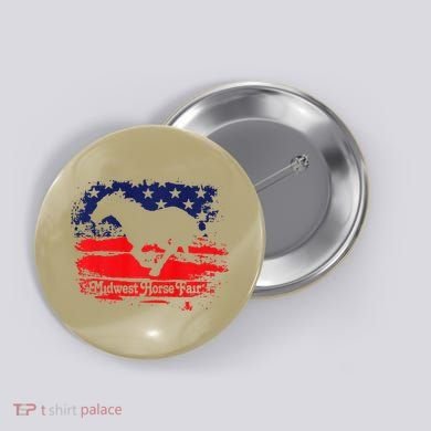 Midwest Horse Fair Redwhiteblue Flag Button