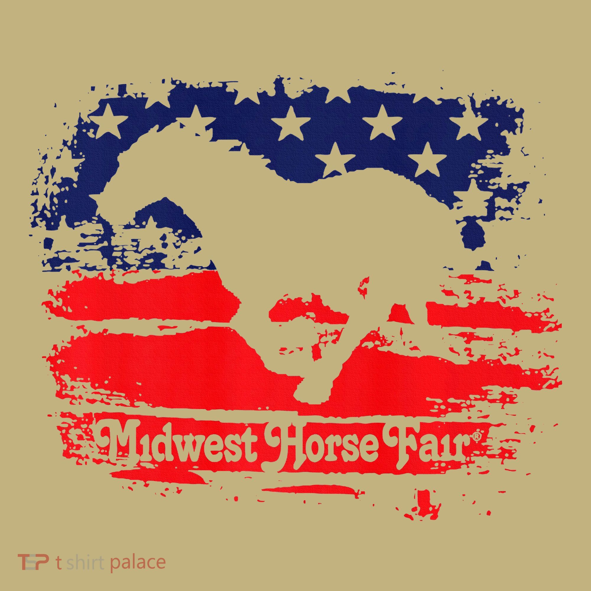 Midwest Horse Fair Redwhiteblue Flag Polo