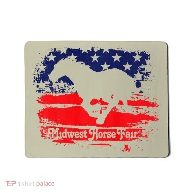 Midwest Horse Fair Redwhiteblue Flag Mousepad