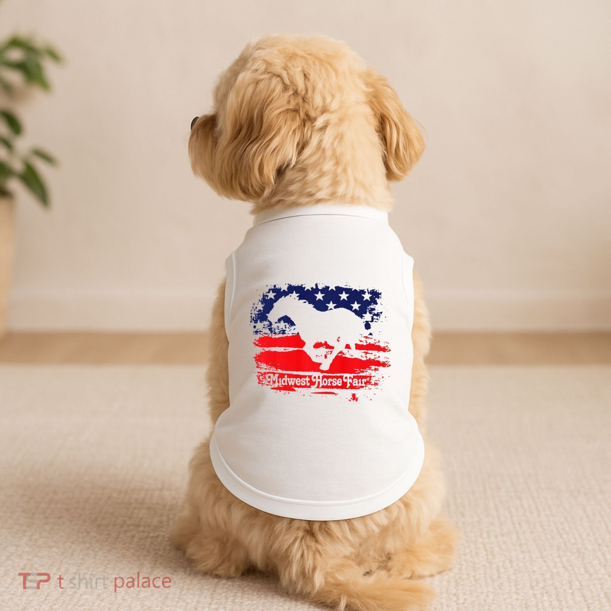 Midwest Horse Fair Redwhiteblue Flag Doggie Tank