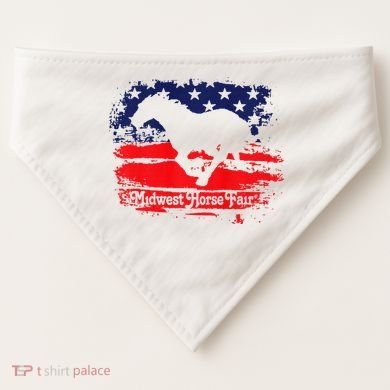 Midwest Horse Fair Redwhiteblue Flag USA-Made Doggie Bandana
