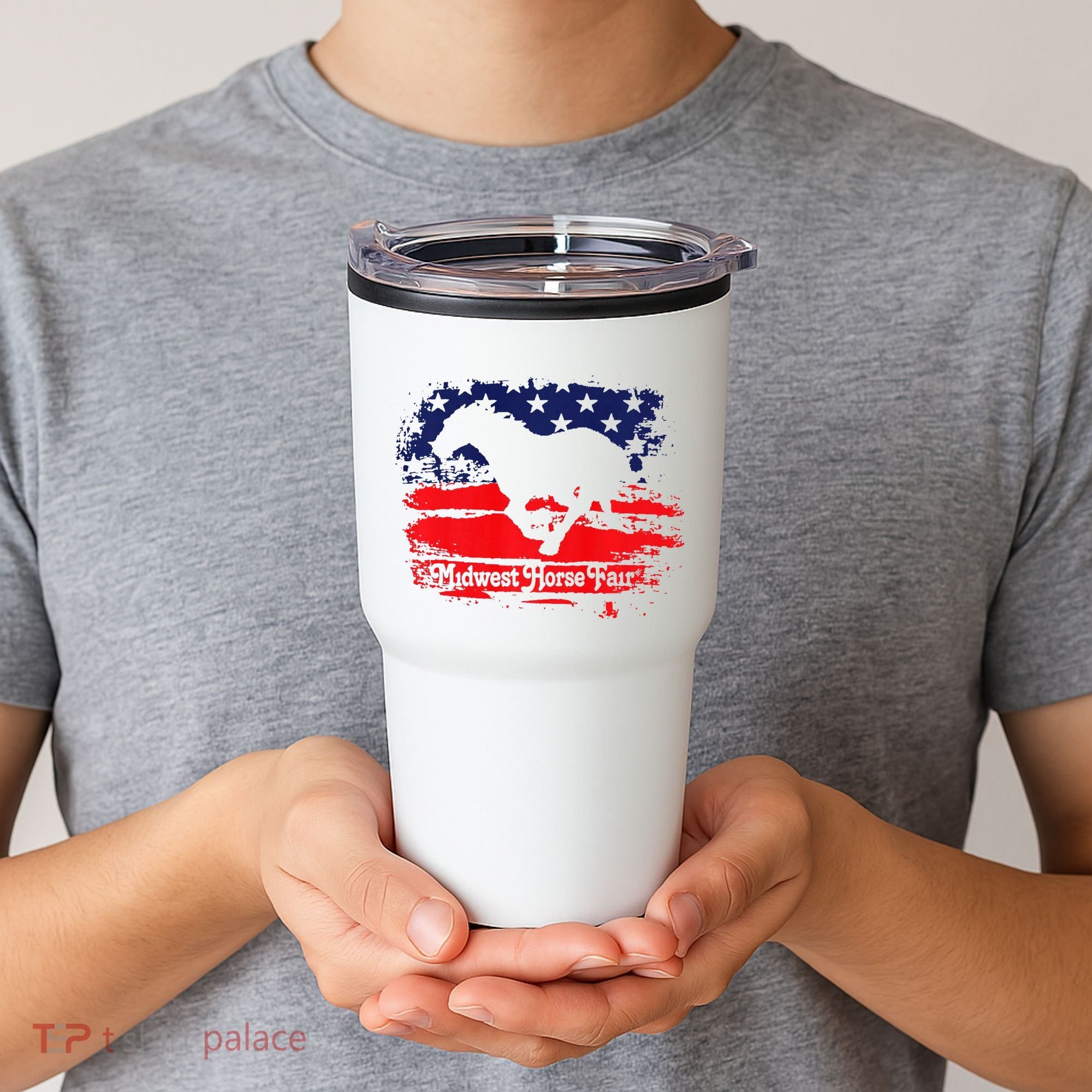 Midwest Horse Fair Redwhiteblue Flag Tumbler