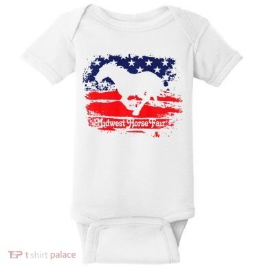 Midwest Horse Fair Redwhiteblue Flag Baby Bodysuit
