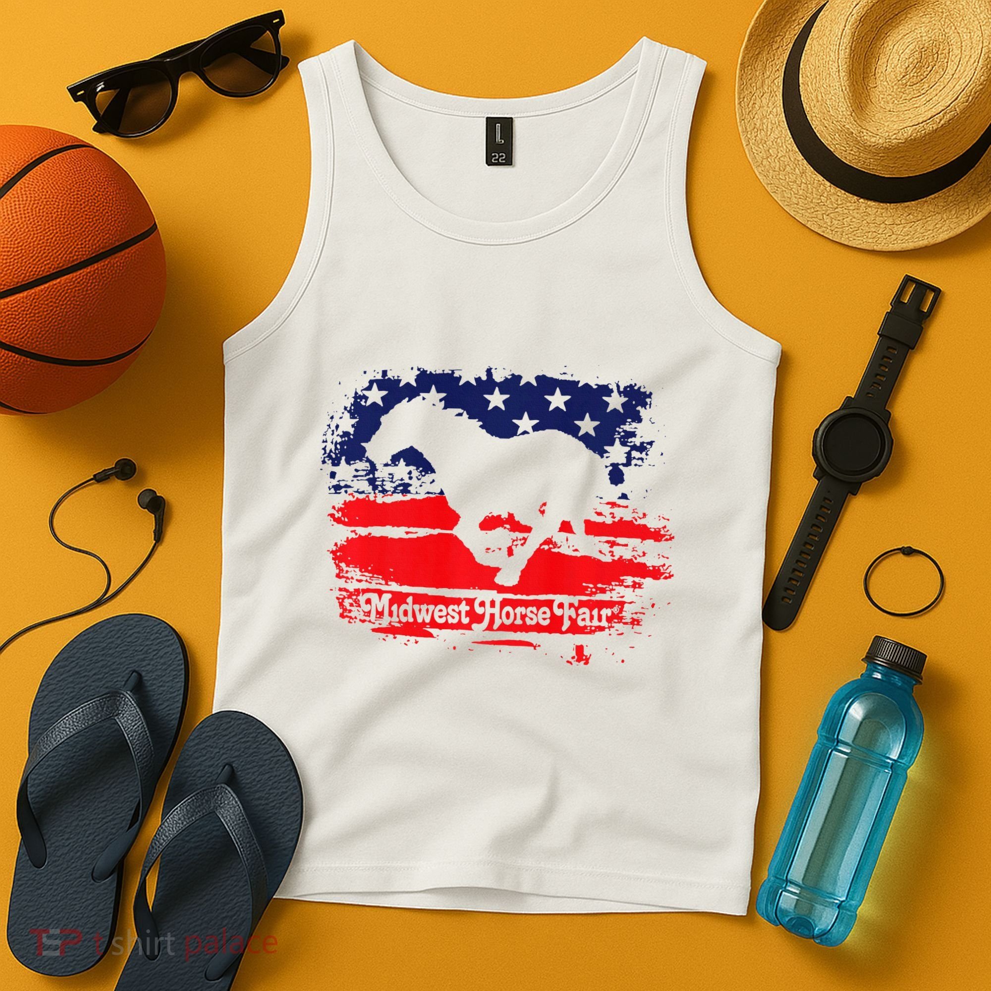 Midwest Horse Fair Redwhiteblue Flag Tank Top