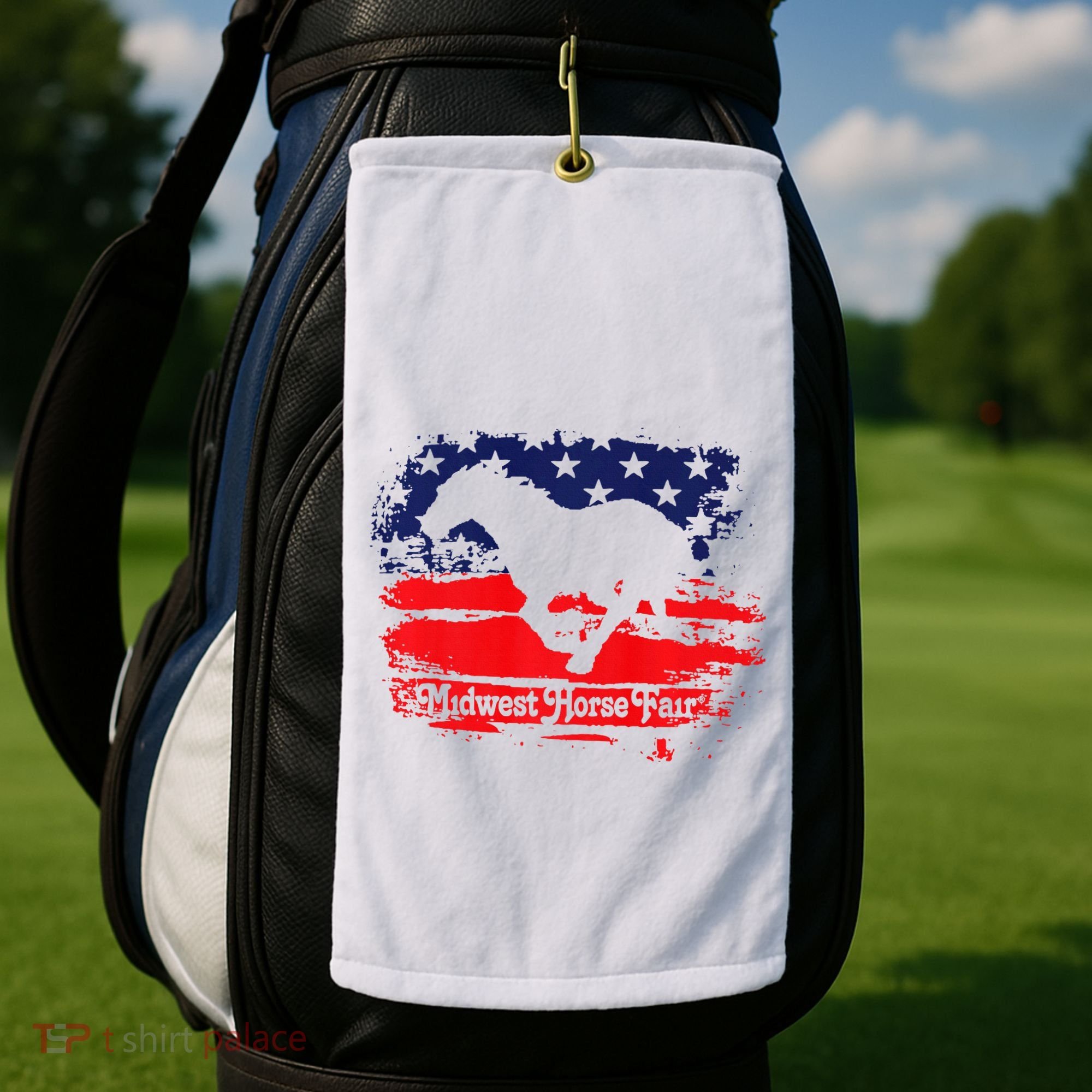 Midwest Horse Fair Redwhiteblue Flag Golf Towel