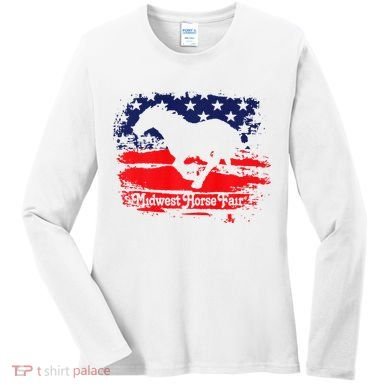 Midwest Horse Fair Redwhiteblue Flag Women's Long Sleeve Shirt