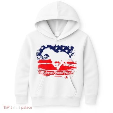 Midwest Horse Fair Redwhiteblue Flag Kids Hoodie