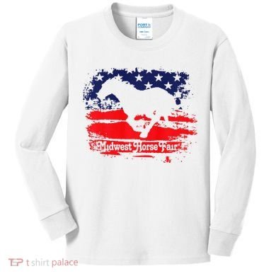 Midwest Horse Fair Redwhiteblue Flag Kids Long Sleeve Shirt