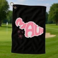 Maui Hawaii Floral Golf Towel thumb 1