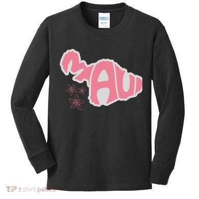 Maui Hawaii Floral Kids Long Sleeve Shirt