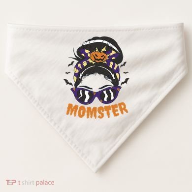 Momster Halloween Gift For Mom USA-Made Doggie Bandana
