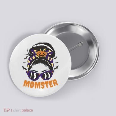 Momster Halloween Gift For Mom Button