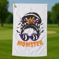 Momster Halloween Gift For Mom Golf Towel thumb 1