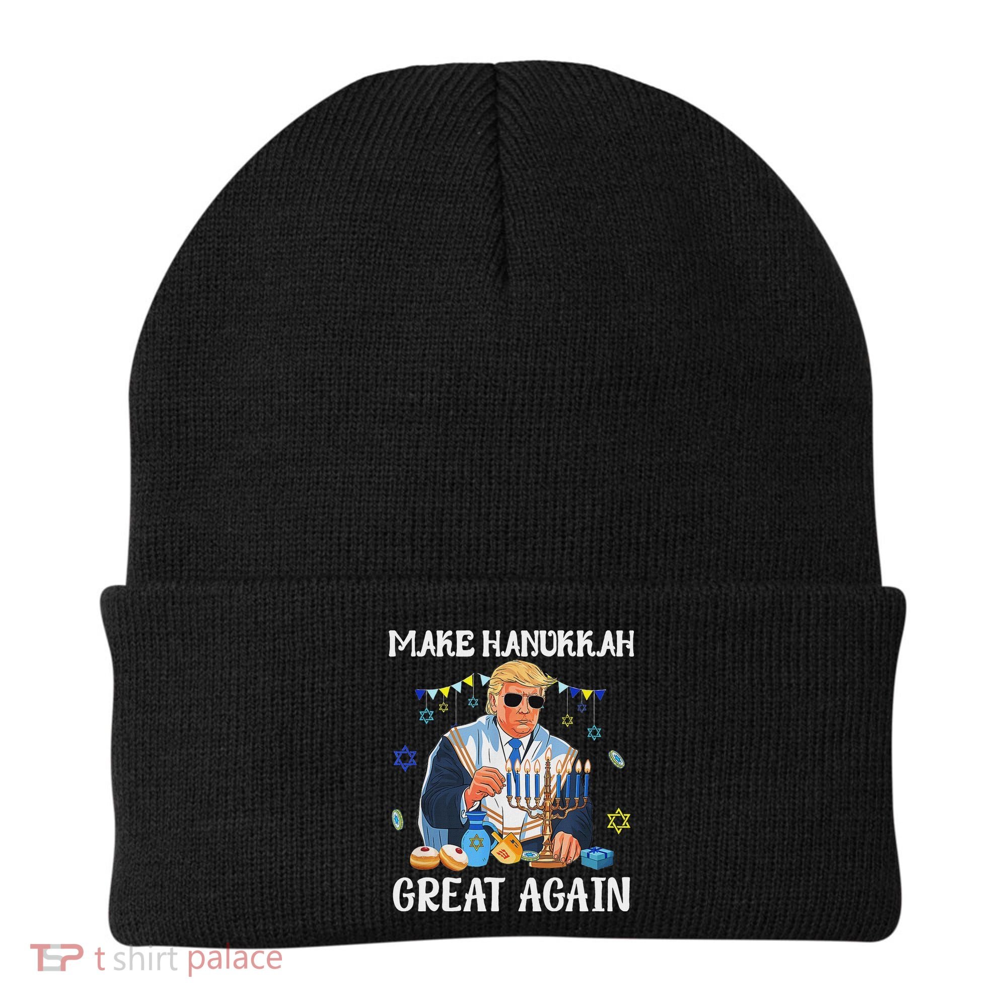 Make Hanukkah Great Again Trump Jewish Ugly Chanukah Sweater Beanie