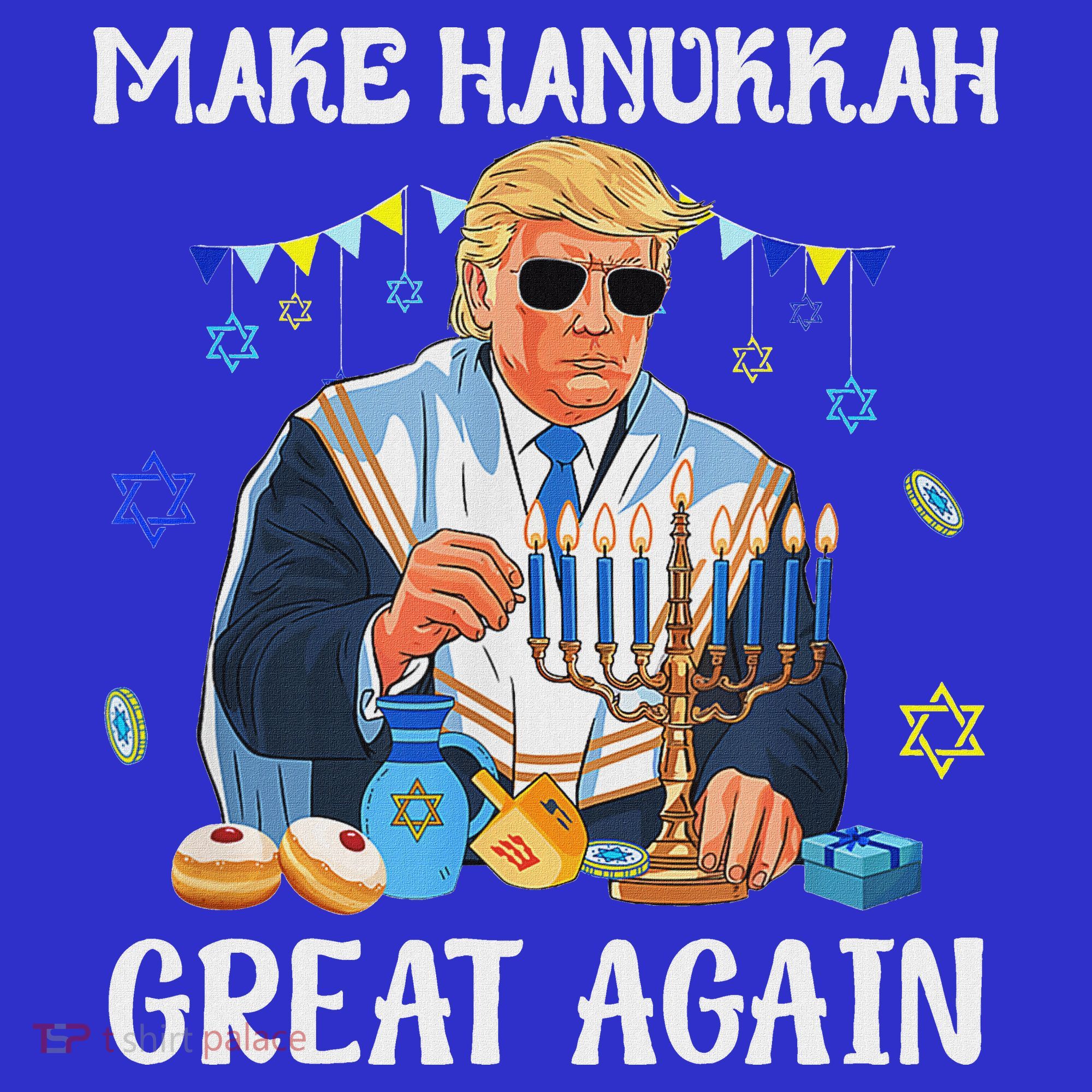Make Hanukkah Great Again Trump Jewish Ugly Chanukah Sweater Apron