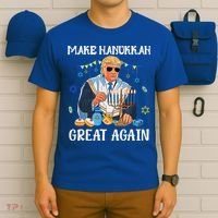 Make Hanukkah Great Again Trump Jewish Ugly Chanukah Sweater T-Shirt thumb 6