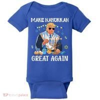 Make Hanukkah Great Again Trump Jewish Ugly Chanukah Sweater Baby Bodysuit thumb 0