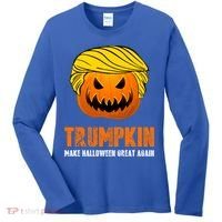 Make Halloween Great Again Trumpkin Cool Gift Women's Long Sleeve Shirt thumb 0
