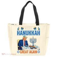Make Hanukkah Great Again Donald Trump Dinner Jewish Tote Bag thumb 0