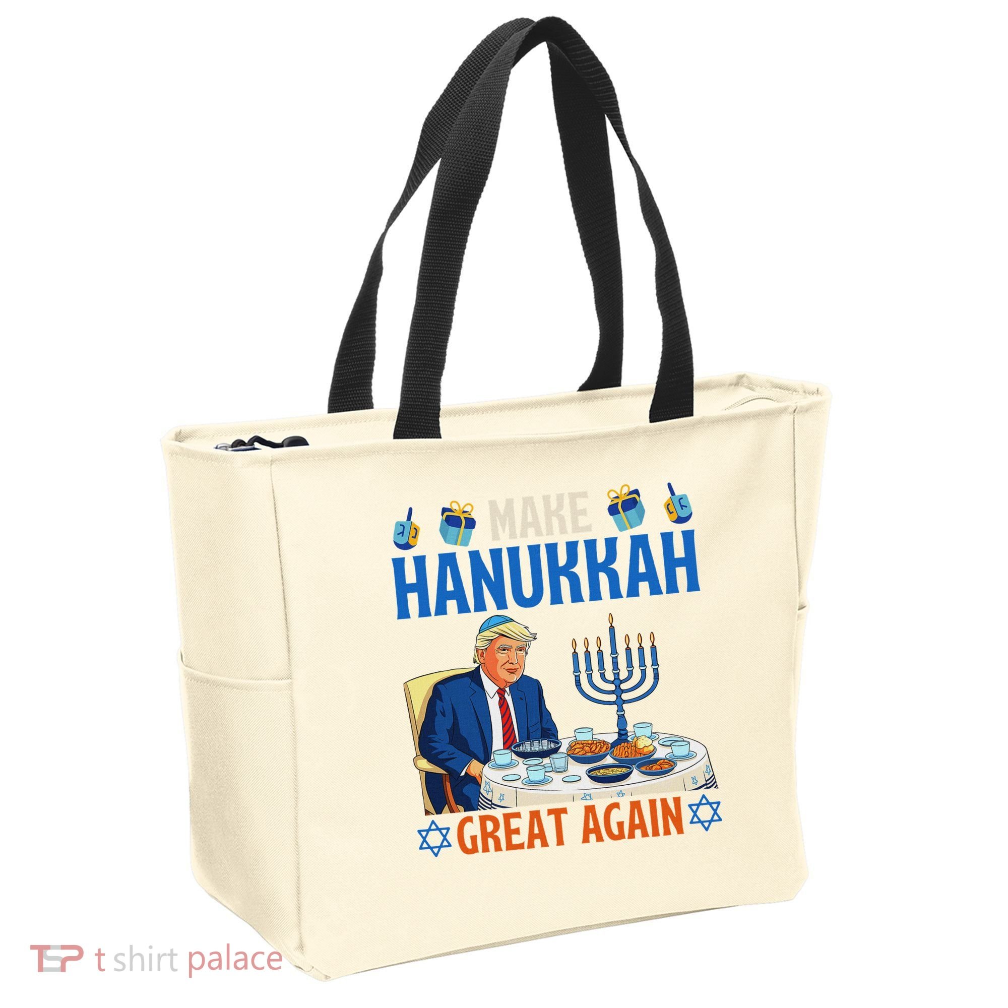Make Hanukkah Great Again Donald Trump Dinner Jewish Tote Bag