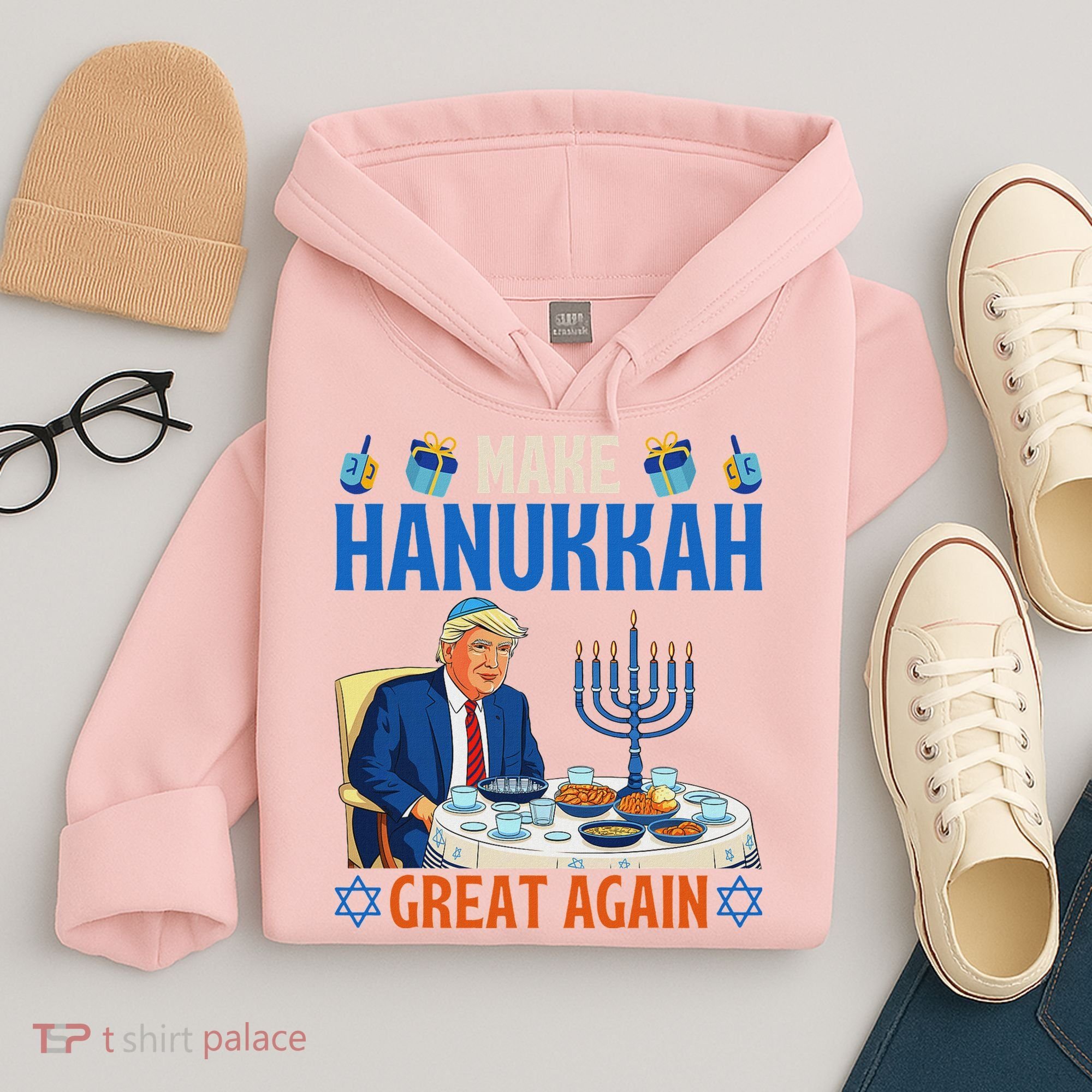 Make Hanukkah Great Again Donald Trump Dinner Jewish Hoodie