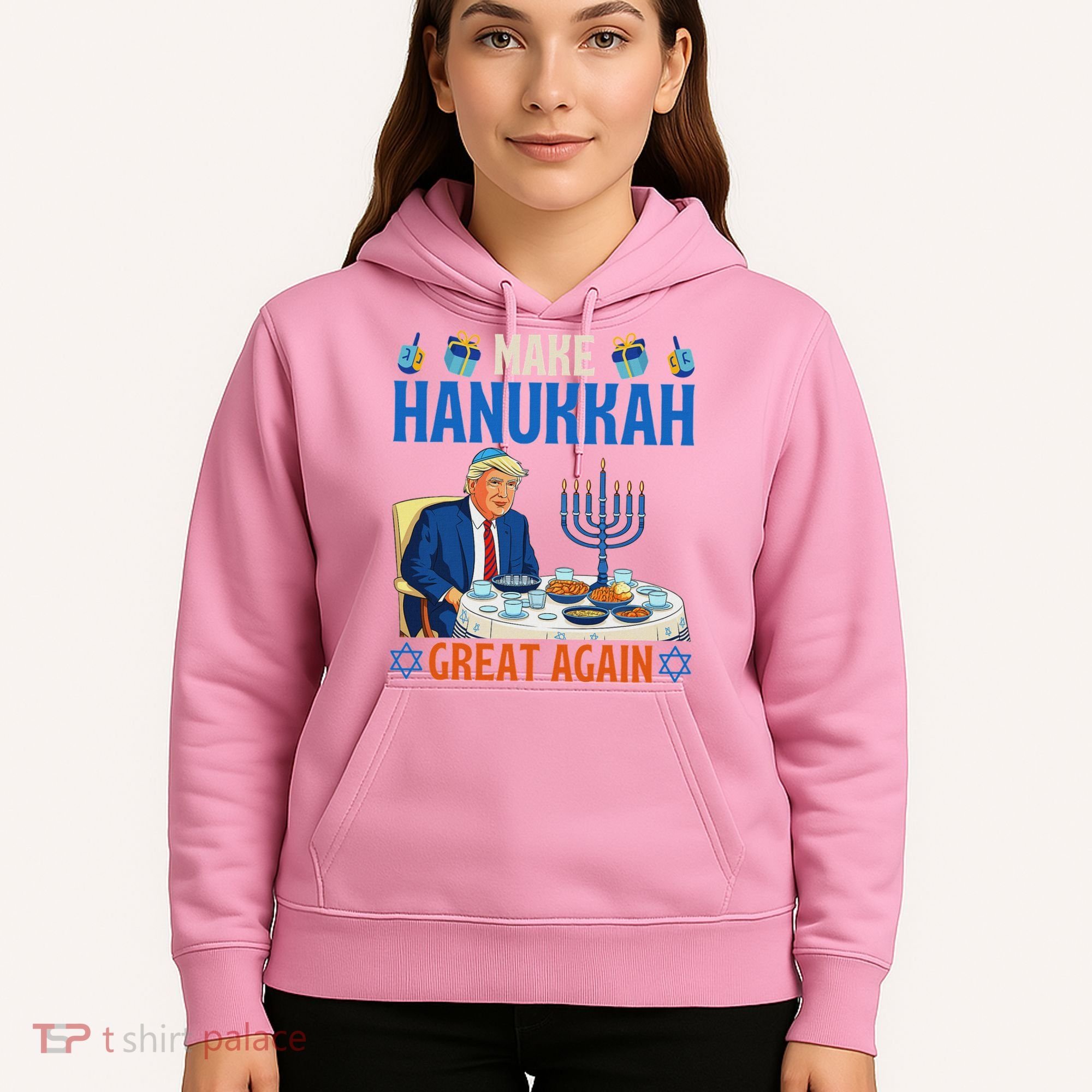 Make Hanukkah Great Again Donald Trump Dinner Jewish Hoodie