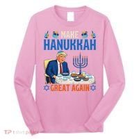 Make Hanukkah Great Again Donald Trump Dinner Jewish Long Sleeve Shirt thumb 0